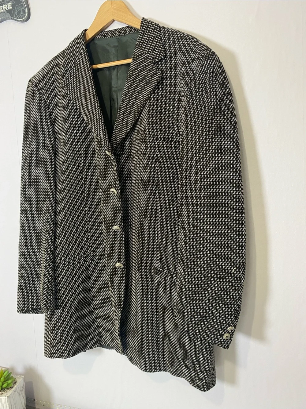 Versace Classic V2 Neiman Marcus Designer Collection Men's Blazer Sz 54L Blk Wht